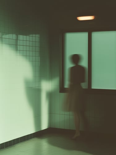 ethereal figure near a window