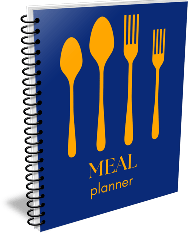 a meal planner with a fork, knife, fork, and spoon
