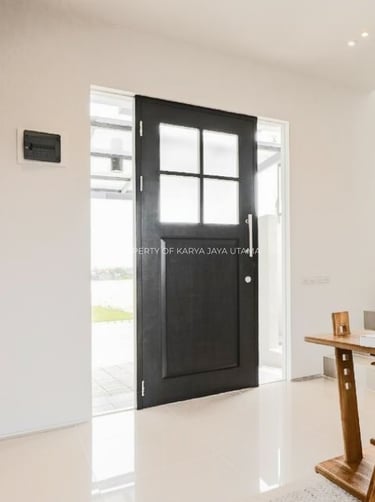 Pintu Solid Wood Panel finishing Duco - Black Doff