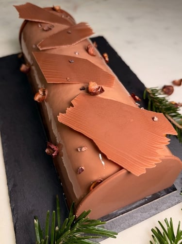 Buche de Noël intense: chocolat noisette