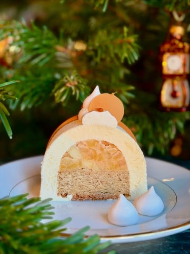 Buche de Noël pomme caramel - une part