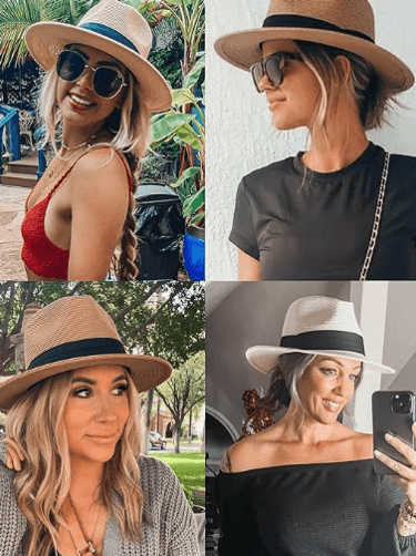 a woman wearing a hat and sunglasses