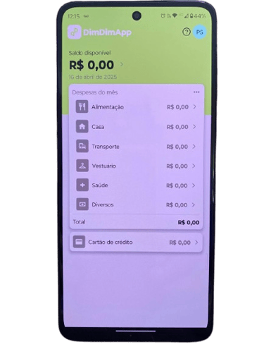 Aplicativo financeiro pessoal. DimDimApp