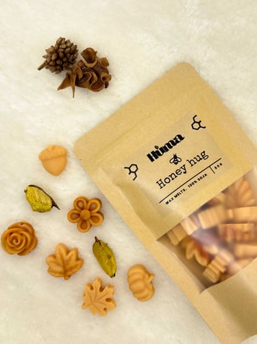 a bag of wax melts with some wax melts