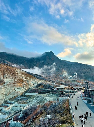 Fumerolles à Owakudani station