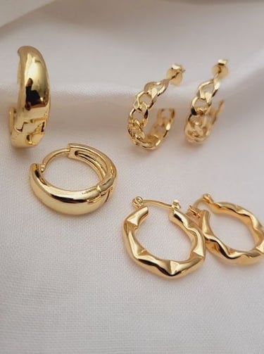 Boucles d'oreilles créoles puces d'oreilles