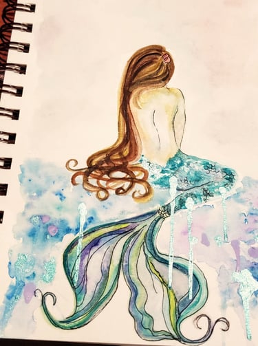 Miss mermaid watercolor