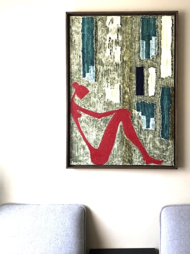 70cm x 100cm oil painting on cotton with mineral and plant based dyes