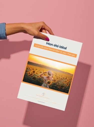 Couverture du guide gratuit de coaching mon été idéal. Découvrez comment faire le point sur votre vi