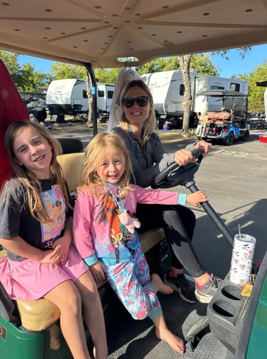 mom and kids halloween camping