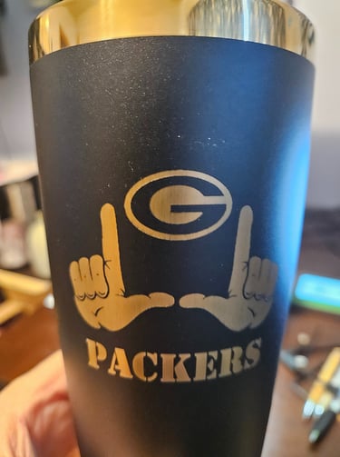 custom engraved tumbler with gold plating for football