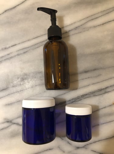 pump bottle plus 2 storage jars for colloidal silver and aloe vera applications