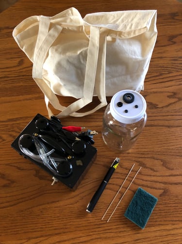 Our "Little Black Box with Dual Switches Kit" small-particle colloidal silver production kit