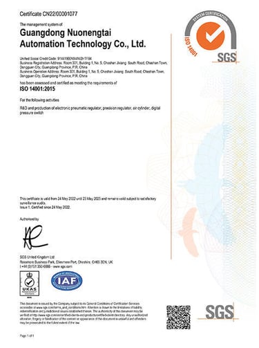 Chứng nhận ISO 14001 SGS NNT