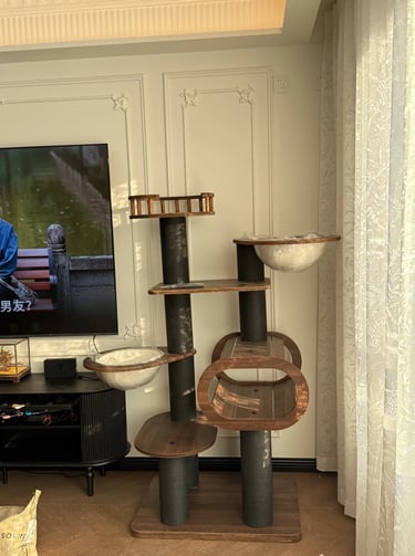 Pet-friendly outdoor living space with comfortable furniture, cozy atmosphere and stylish Scandinavi