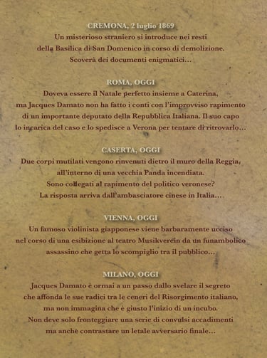Quarta di Copertina del thriller Codice Stradivari di Massimo Moscato