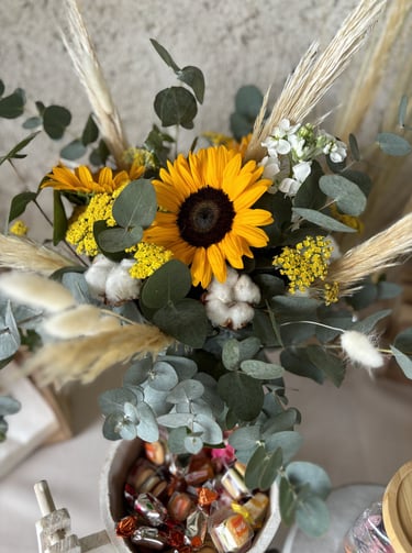 Bouquet de tournesol pour un mariage champêtre