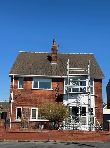 before and after roof cleaning picture in Blackpool by webster exterior