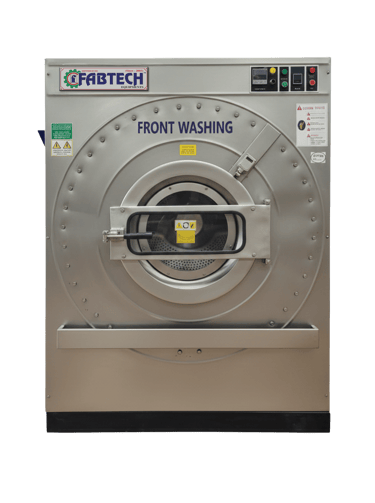 Industrial front loading washing machine for large-scale use