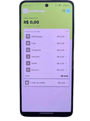 Aplicativo financeiro pessoal. DimDimApp