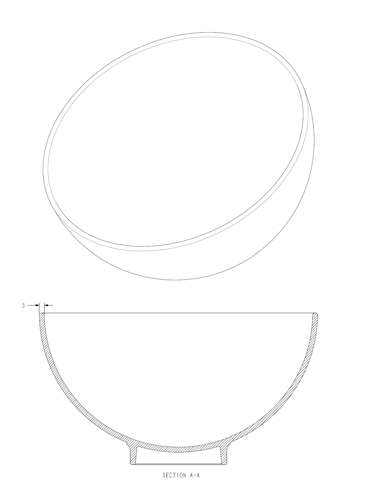 the most engineery drawing of a bowl you ever did see