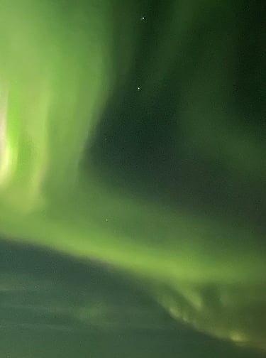 Aurora borealis or Northern Lights near Selfoss, Iceland