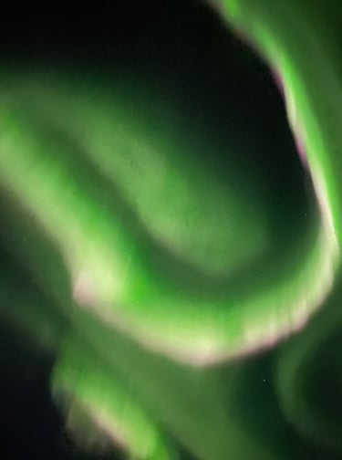 Aurora borealis or Northern Lights near Selfoss, Iceland