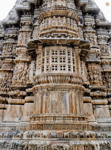 Jagdish Temple in Udaipur showcasing beautifully crafted stone structures and traditional artistry.