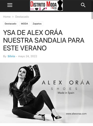 Artículo de sandalias Ysa de Alex Oráa en Distrito Moda (España)