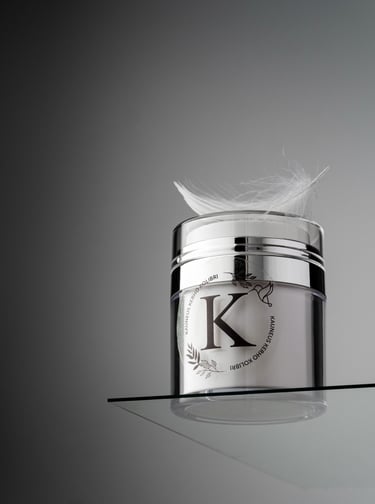 cream with feather on top