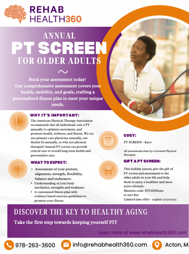a flyer for annual pt screen with a woman playing tennis