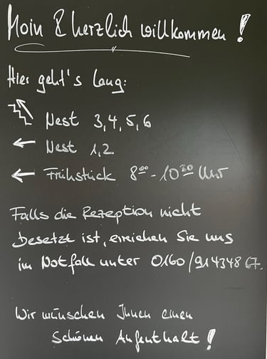 Hotel DunenNest - Wegweiser zu den Zimmer