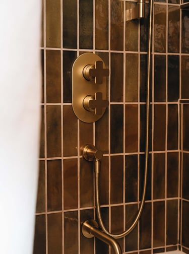 a shower with a shower head