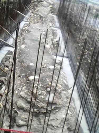 Foundation being laid for construction