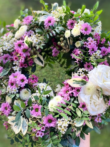 couronne de fleurs fraiches