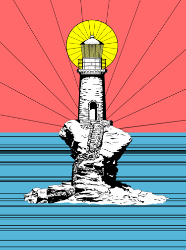 Abstrakte Darstellung eines Leuchtturms
