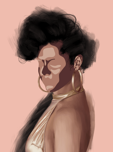 Abstraktes Portrait digitale Kunst