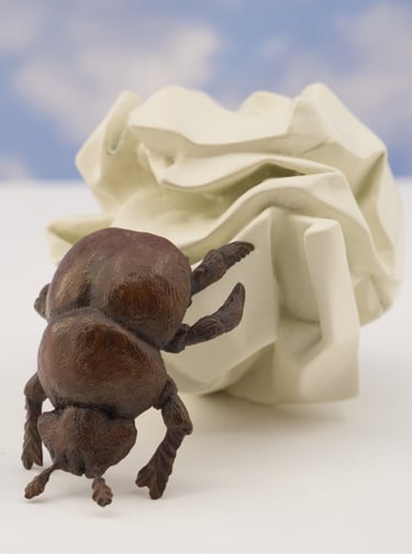 Bronze Tabletop sculpture Of Dung Beetle By Mark Richard Hall