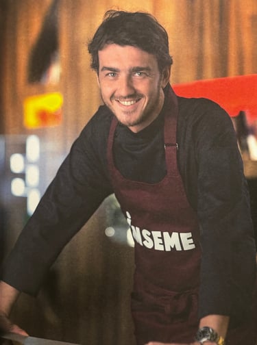 Alexis Vergnory adulte tenue de cuisinier, emission culinaire France 3 Corse