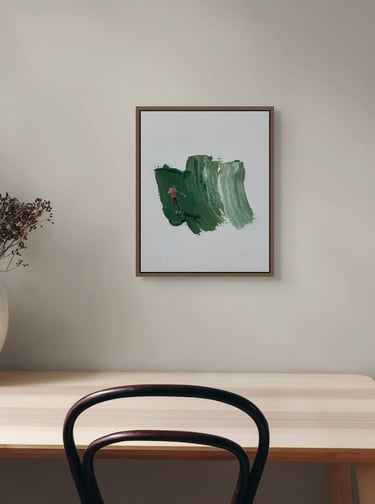 Custom golf painting in collectors home in the kitchen, was a gift from daughter to dad.