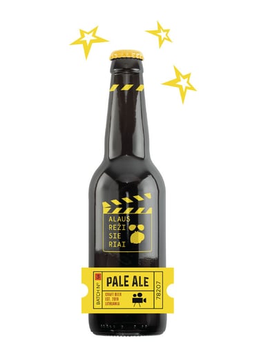 beer bottle with yellow label