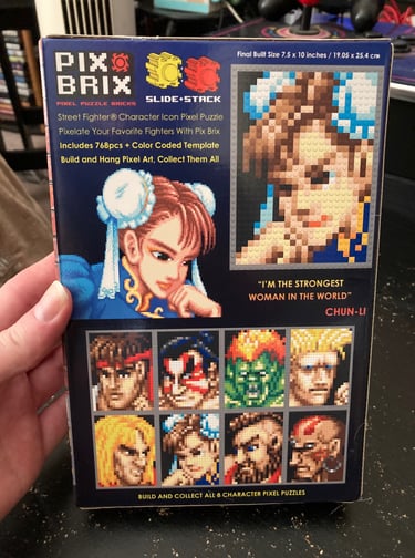 Pix Brix - Street Fighter 2 Back of Box Chun-Li
