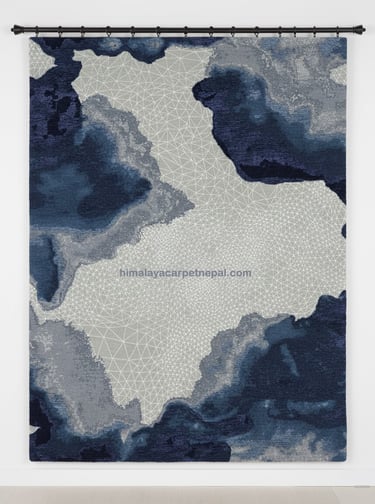 Custom bespoke handmade rugs crafted in Nepal –abstract wall-hanging- Himalaya Carpet Industries