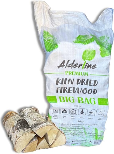 a bag of firewood logs with a bag of firewood