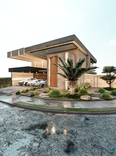 fachada residencial de esquina contemporânea