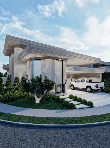 fachada residencial neoclássica