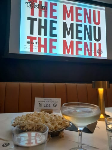 Watching The Menu at a restaurant cinema