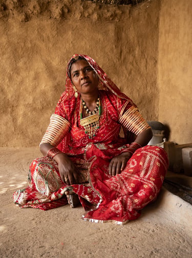 Remote village near Jaisalmer during an authentic desert safari.