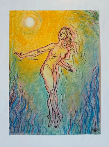 Dibujo realizado en vivo en el recital de Clara Carusa en el Coolture Café. Posca, lápices de colores, pasteles
