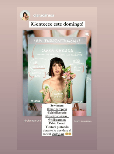 Cartel del recital en el Aleatorio.